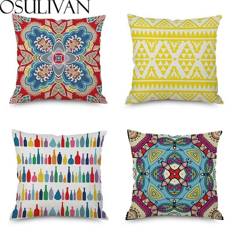 

Osulivan Geometry Back Cushion Cover Decorative Pillows Case For Decoration Of Home Chair Bed Sofa Christmas Gift Pillow Cover
