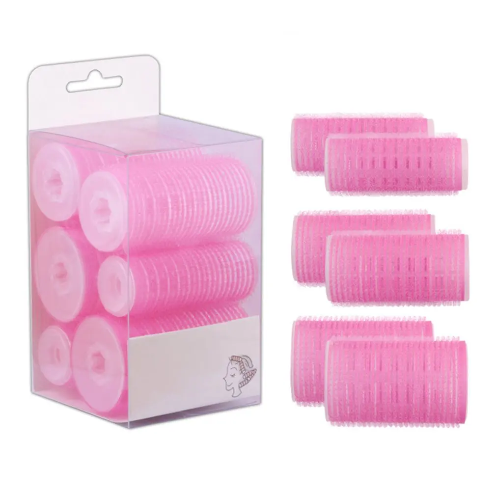 6PCS/SET Paste Plastic Hair Curler Roller Curl Hair Bendy Rollers DIY