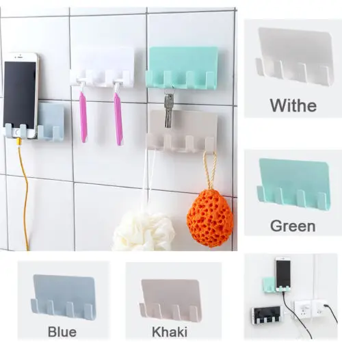 

Hot Wall Phone Holder Socket Charging Bracket Stand Holder Universal Hook Hanger Bathroom storage systematically save space