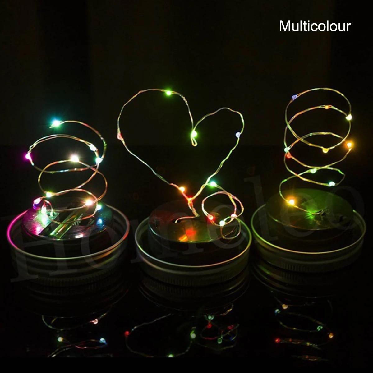 

2M 20LED Fairy Light Solar Mason Jar Lid Lights Color Changing Garden Decor no bottle