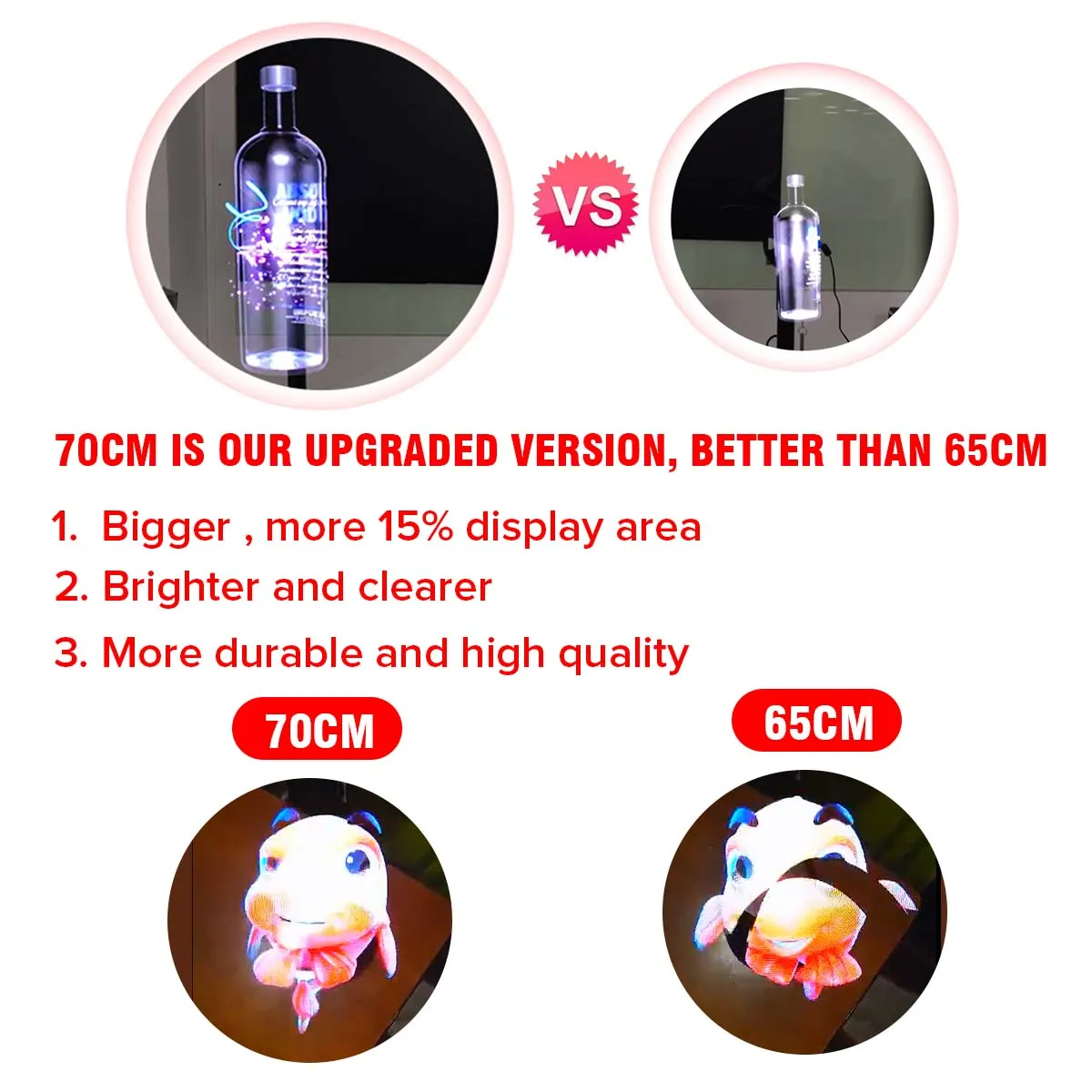 Upgraded 70cm Wifi 3D Holographic Projector Fan Hologram Player LED Video Display Fan Advertising Light APP Control Four Axil Upgraded 70cm Wifi 3D Holographic Projector Fan Hologram Player LED Video Display Fan Advertising Light APP Control Four Axil
