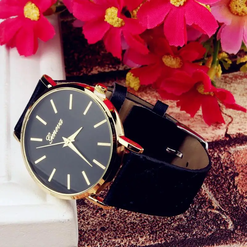 Reloj Mujer модные женские часы кожаный ремешок из нержавеющей стали аналоговые
