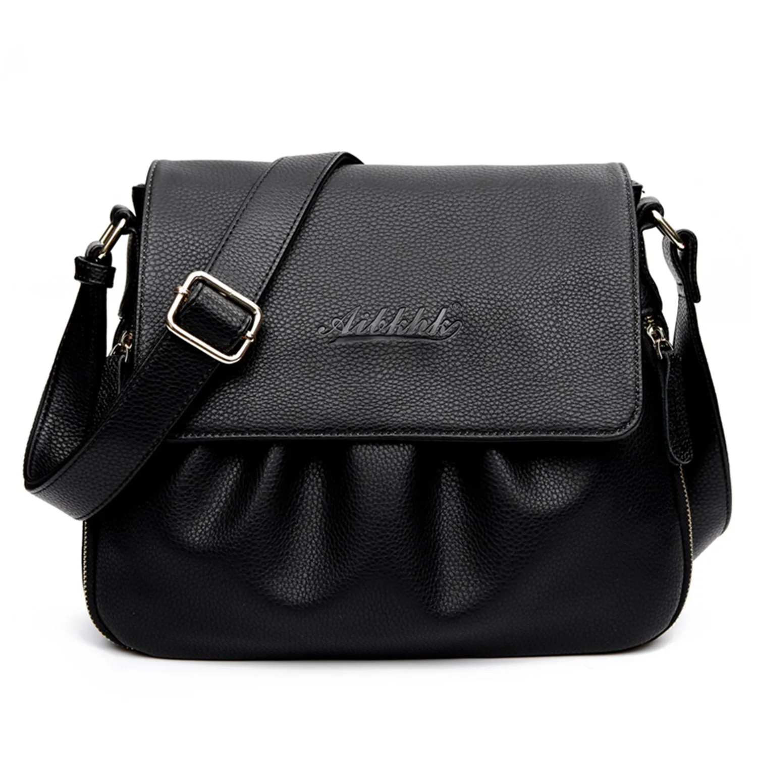 

Aibkhk Leather Women'S Handbags Casual Female Shoulder Bags Women Messenger Crossbody Bag Travel Bag