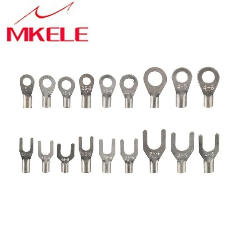 

420Pcs/Box 18 Type Cold Naked Terminal Block Non-Insulated Ring Fork U-type Assortment Kit Cable Wire Connector Crimp China