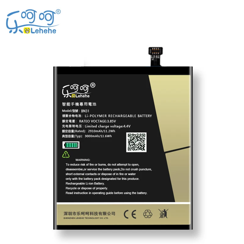 

2019 New Original LEHEHE BN31 Battery For Xiaomi Mi 5X Mi5X \ Redmi Note 5A 5A pro 3000mAh Replacement Bateria with Tools Gifts