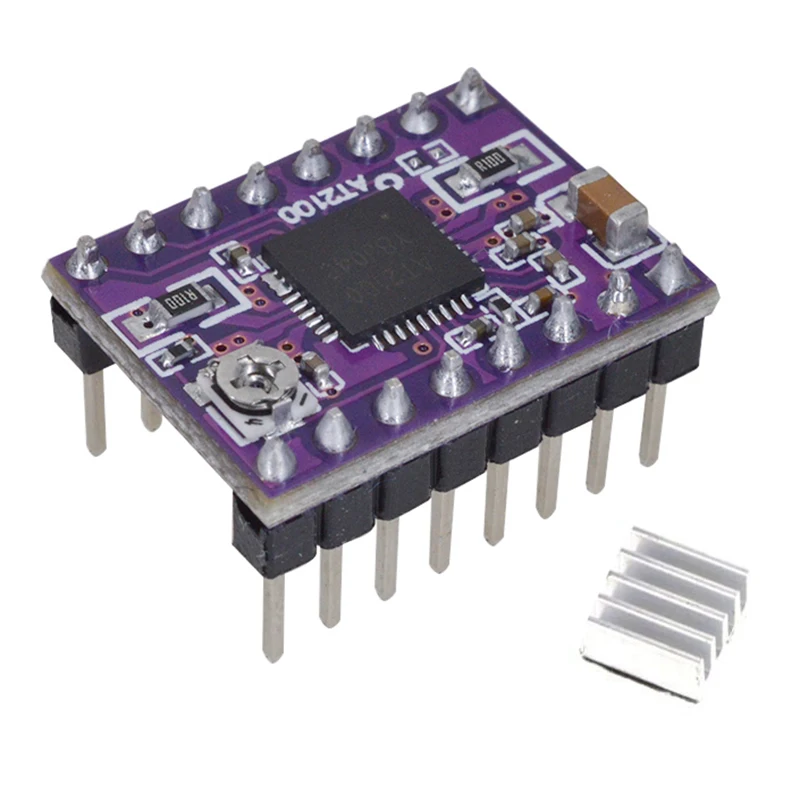 

Hot Sale Super Silent At2100 Stepper Motor Driver Module + Heat Sink For 3D Printing Motherboard Vs Tmc2100 Tmc2208
