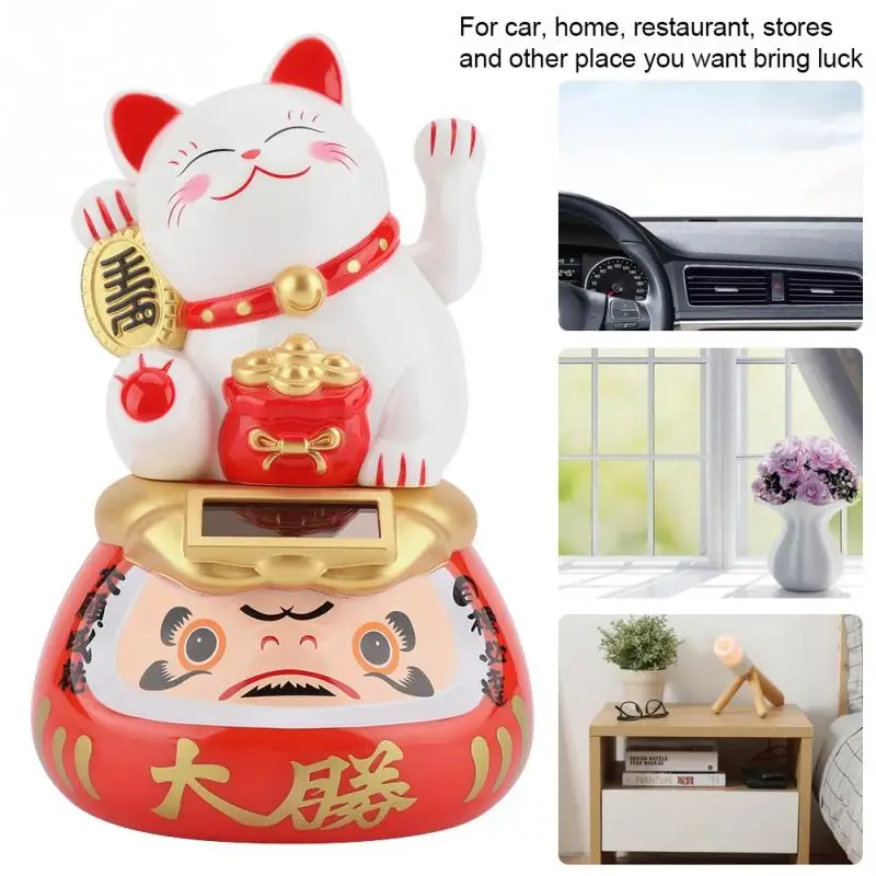 Maneki Neko на солнечной батарее очаровательное Счастливое Платье поманивающее котов