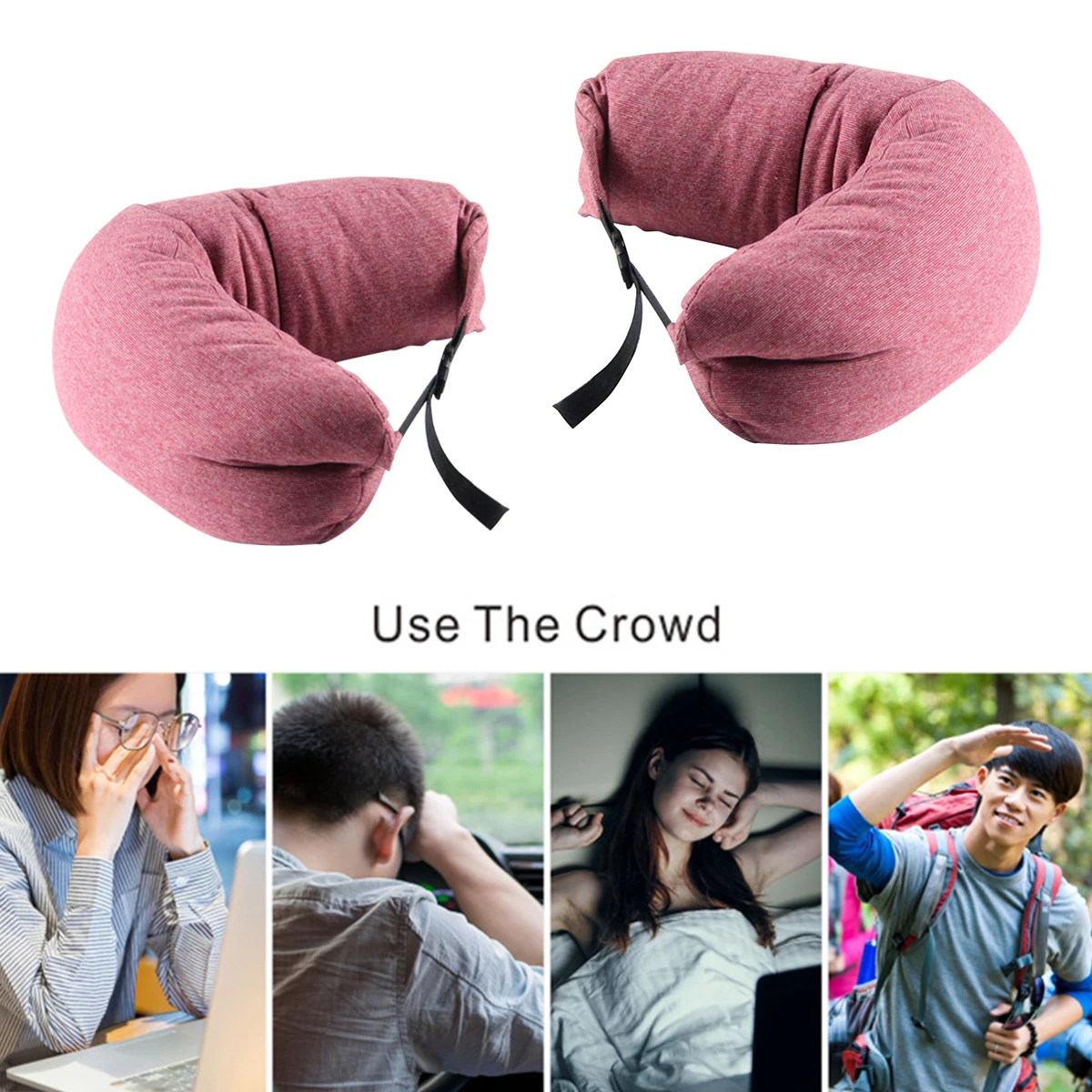 

Multipurpose Adjustable Buckle Twist Memory Foam Neck Pillow Cushion Bendable Roll Pillow Travel Cushion Cover