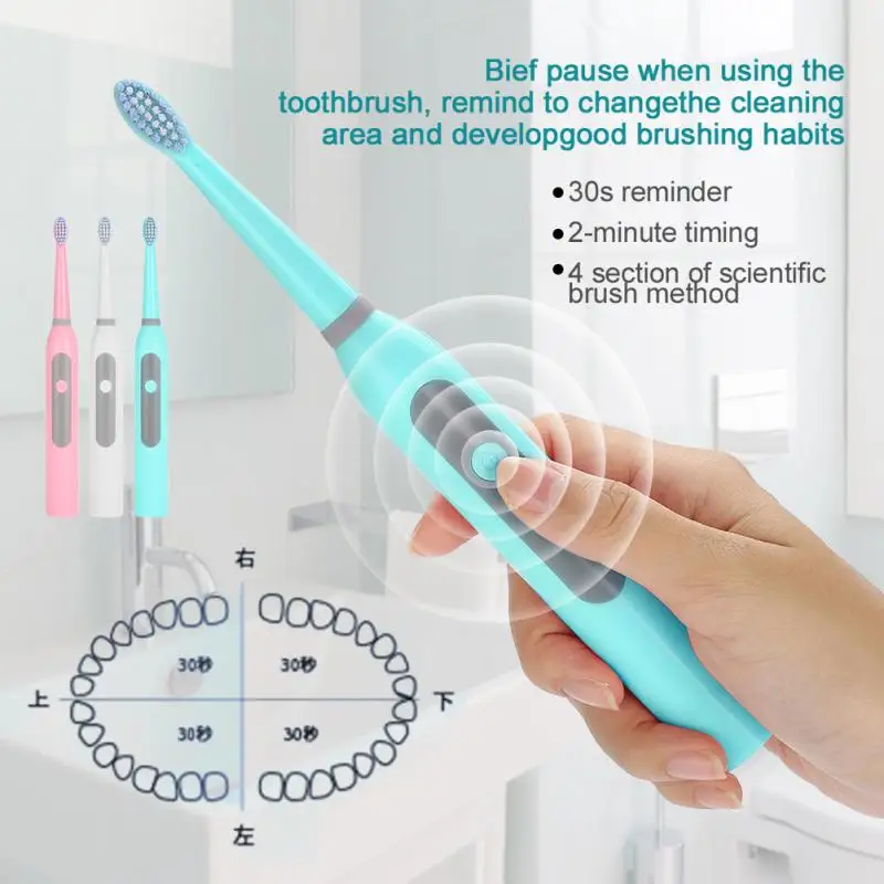 Электрическая зубная щетка с аккумулятором работает насадки для зубной щетки гигиена полости рта Товары для здравоохранения электрическая зубная щетка