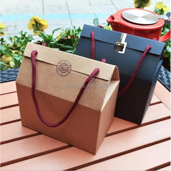 

100pcs 4 colors Kraft Paper Party/Wedding Gift Bags,Cake/Chocolates/Candy Packing Bags Stand Up Food paper boxes