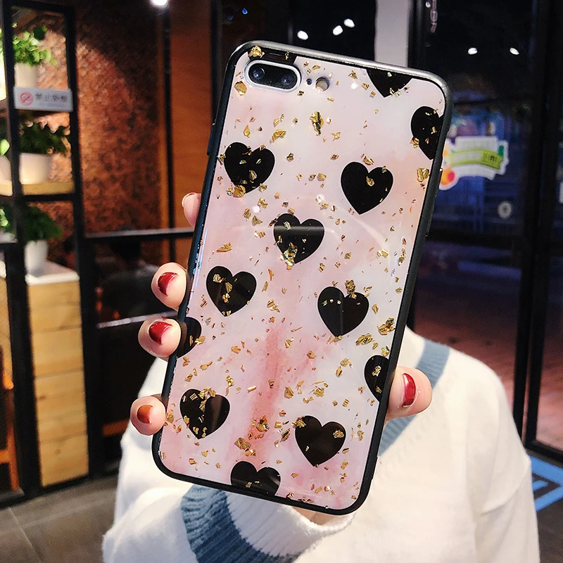 Epoxy Phone Case For Xiaomi Mate 20 Pro 10 Soft TPU Back Cover Huawei P20 Lite P10 Fashion Love Heart Coque |