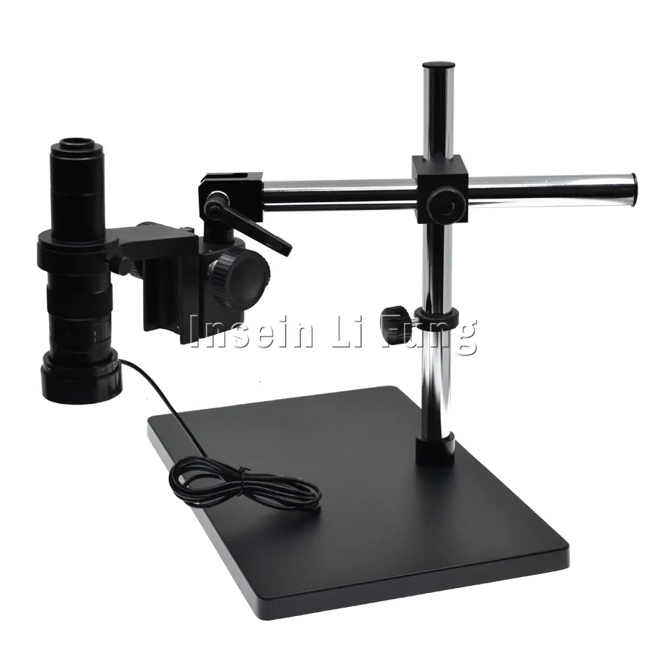 

Large-size Industrial Monocular Microscope Camera Rotating Bracket+10X-180X 25mm Zoom C Mount Lens+Adjustable LED Light Source