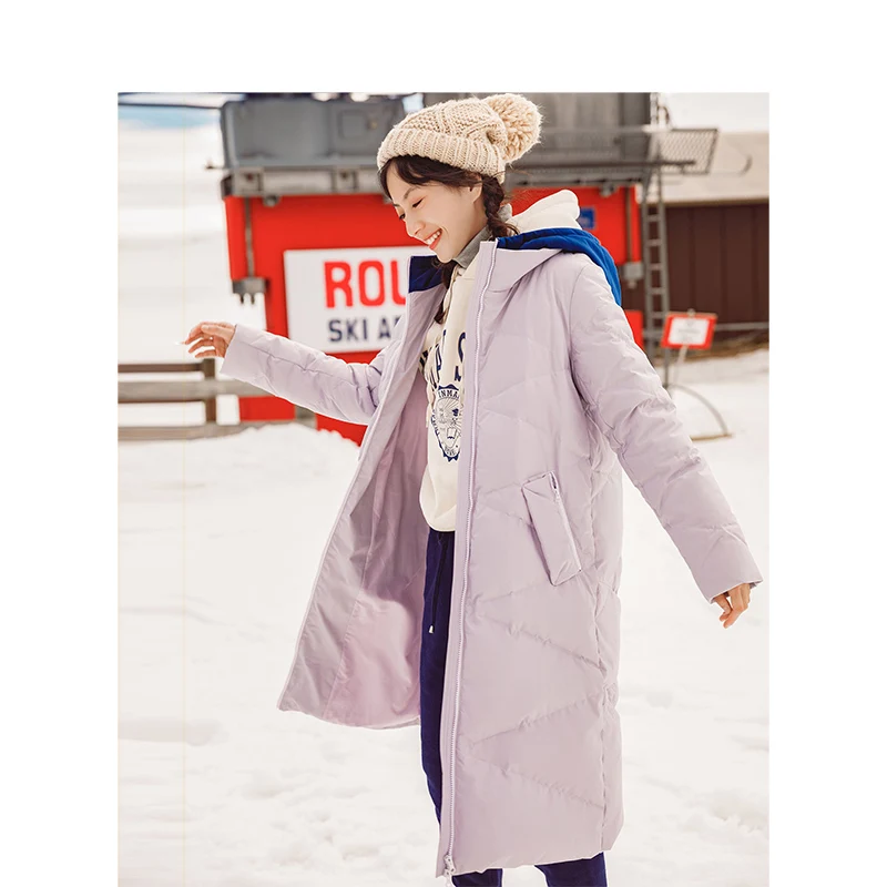 INMAN 2018 Winter New Arrival Hood Warm Winter Protection Artistic Korean Style Long Women Down Coat