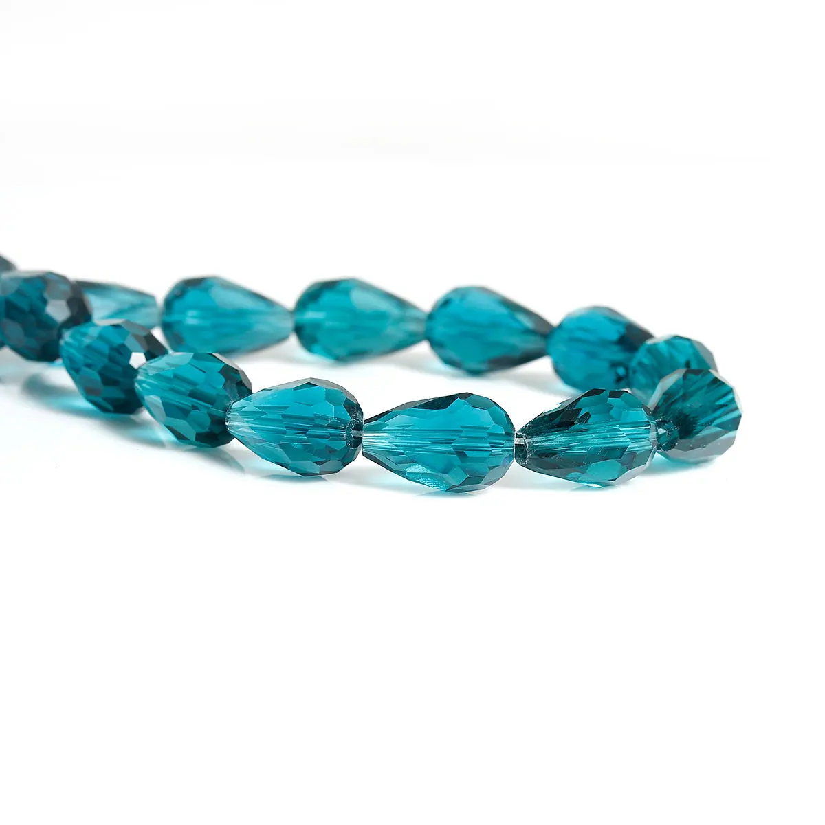 

Crystal Glass Loose Beads Teardrop Peacock Blue Faceted 15mm x 10mm, 1 Strand(approx 50PCs) (B31498)