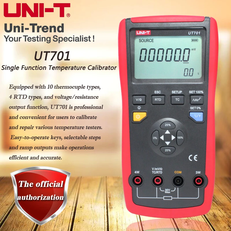 

UNI-T UT701 Single Function Temperature Calibrator; LCD backlight / automatic power off / temperature detector