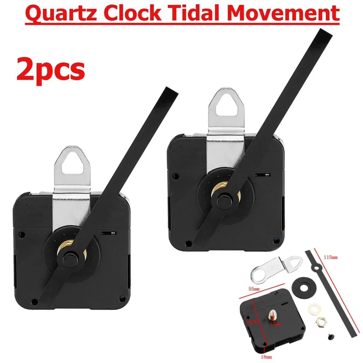 

2Pc For Tide Quartz Controlled Clock Movement Motor Mechanism 115mm Hands Fitting Classic Hanging Black Quartz Watch Wall Clock