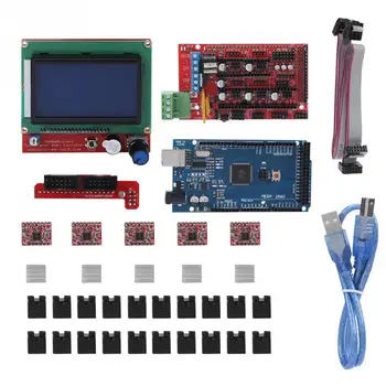 

VBESTLIFE 3D Printer Motherboard RAMPS 1.4 ShieldCircuit BoardStepper MotorLCD for Arduino RepR 3D Printer Control Panel Suite