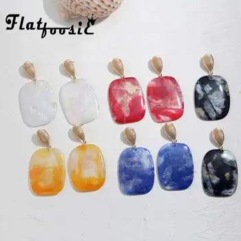 

Flatfoosie Bohemian Fashion Long Drop Earrings For Women 2020 Resin Vintage Natural Shell Big Dangle Statement Earrings Jewelry