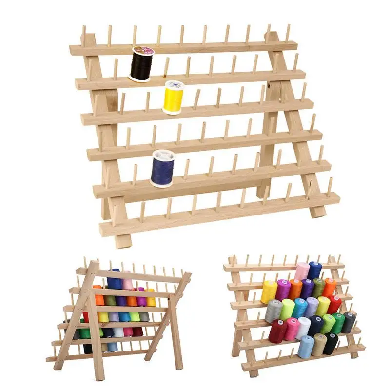 

60 Axis Wood Thread Rack Spool Sewing Organizer Wood Thread Tailor Rack Premium Thread Rack Spool Organizer Storage Holder