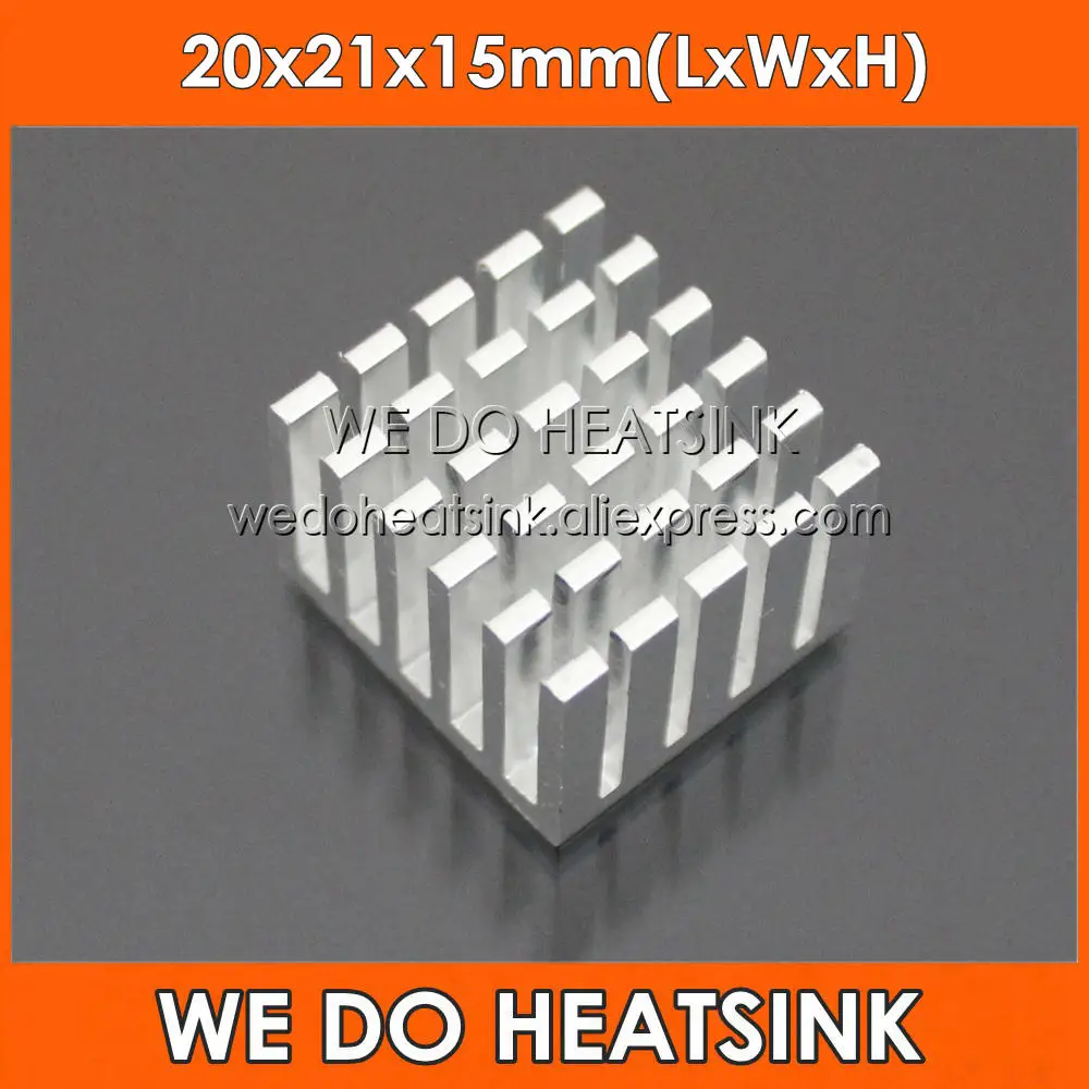 

20pcs 20*21*15mm Aluminium Radiator Silver Heatsink For Plastic IC Packages and PCB, CPU