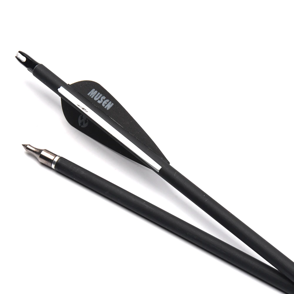 Online 6 12 24 stücke 28 30 32 zoll Mixed Carbon Pfeil Wirbelsäule 500 Schwarz Weiß Federn für Recurve Verbindung Bögen Bogenschießen Jagd Schießen