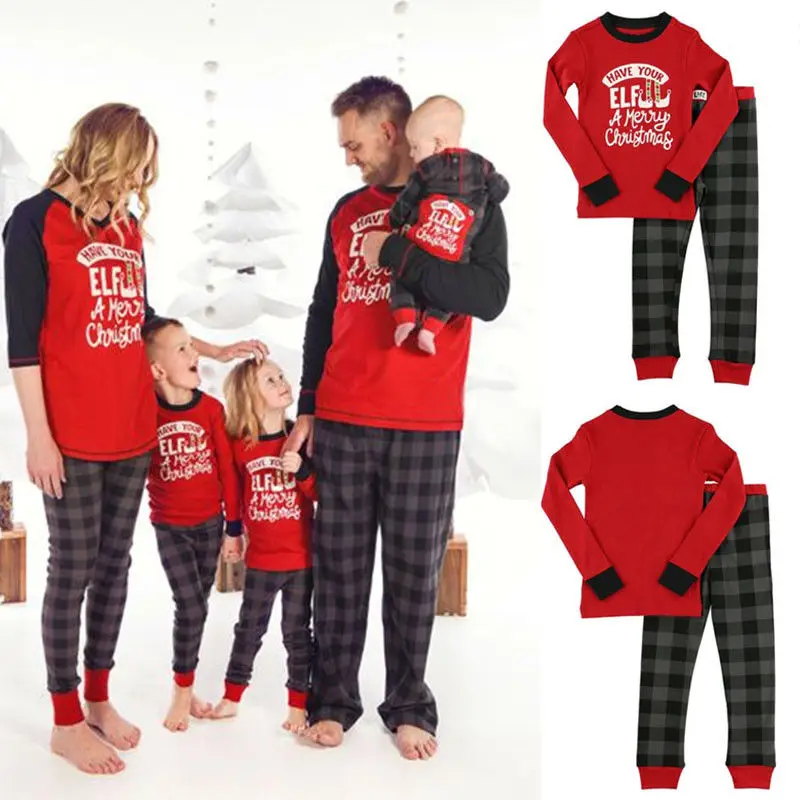 

Family Matching Christmas Pajamas Set Women Baby Kids Casual Winter Sleepwear Nightwear PJS Family Matching Outfits