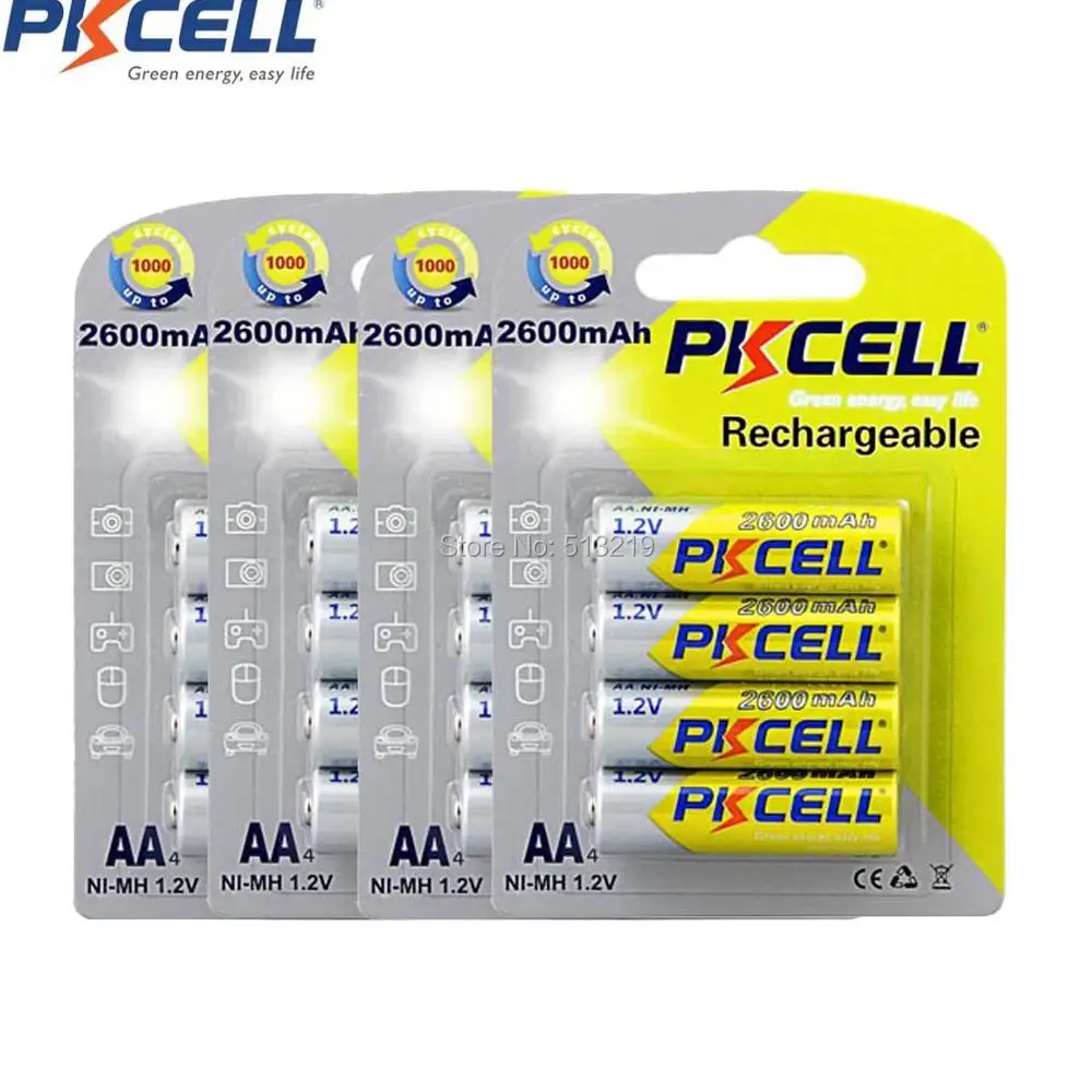 Аккумуляторные батарейки PKCELL AA 16 шт. 2600 мАч 1 2 в А | Электроника
