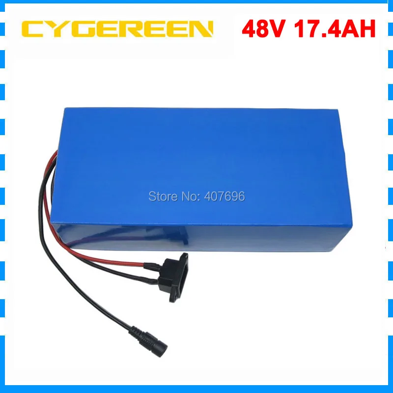 

1000W 48V 17AH ebike battery 48V 17.4AH scooter li-ion battery use NCR18650PF 2900mah cell 30A BMS with 2A Charger