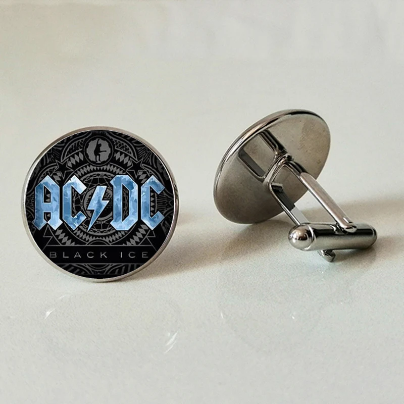 

ACDC Glass Cufflinks AC/DC Band Cufflinks Men's Gifts Australian Rock Band Handmade Cufflinks