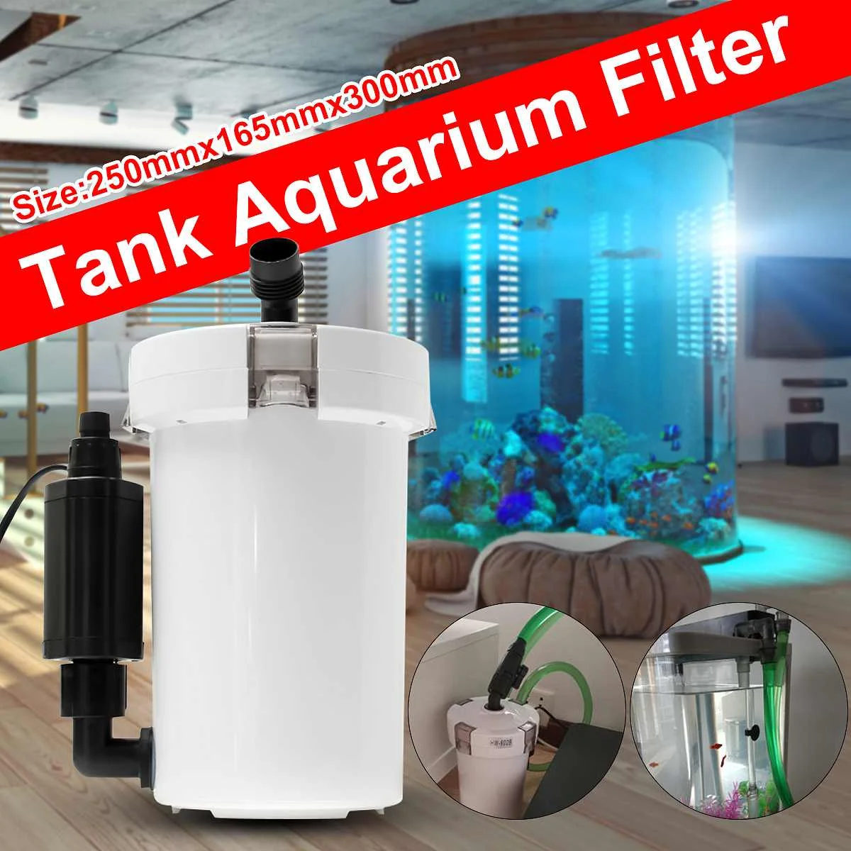 

1Pcs HW-603BL 6W External Canister Filter Table Top Aquarium Fish Tank 400L/h Mini Aquarium External Canister Filter