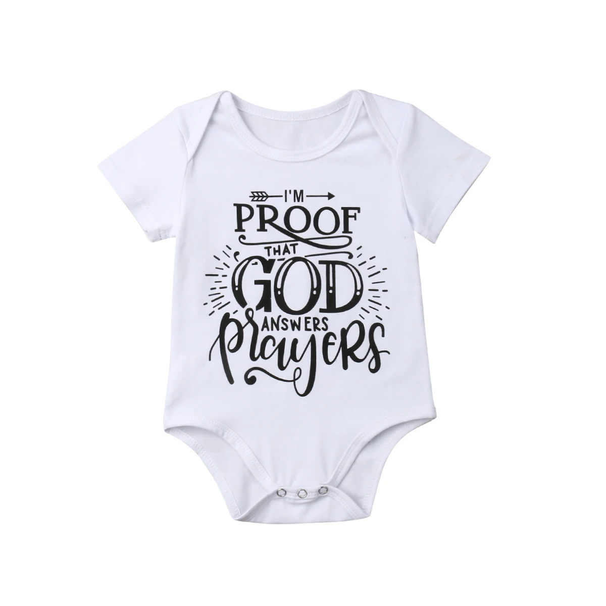 

2019 Summer Casual Newborn Baby Girl Boy Bodysuit Letters Short Sleeves God Proof Jumpsuit Outfits Sunsuit Clothes