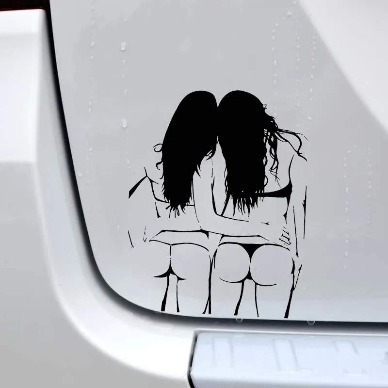 

10.8*13.5CM Beauty Naked Girl Friends Fashion Cool Style Car Sticker Vinyl Decal Silhoutte Design