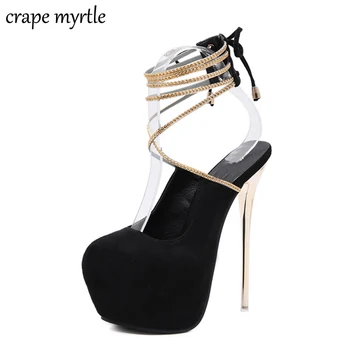 

Summer shoes lace up Women Sandals Pumps Thin Heel Buckle Strap Ankle Strap Sandals Platform wedding Shoes Party Pumps YMA664