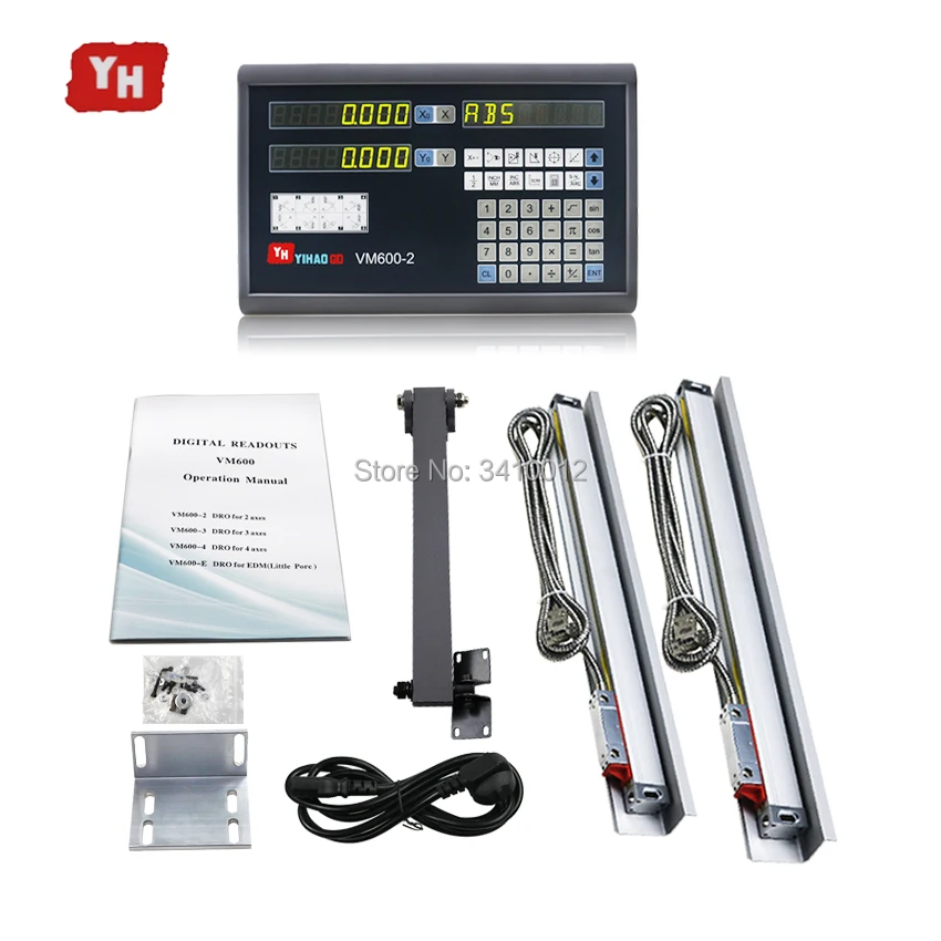

Complete 2 axis digital readout dro set/kit/set and 2 PCS 5U linear optical dimensions Optical line Stroke length 400 500 600mm