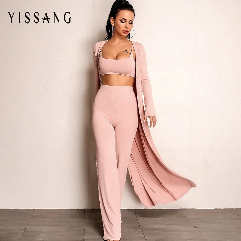 

Yissang 2018 New Autumn Winter Long Trench Coat For Women + Spaghetti Strap Top And Long Sleeve 2 Piece Set Ladies Trench Coat