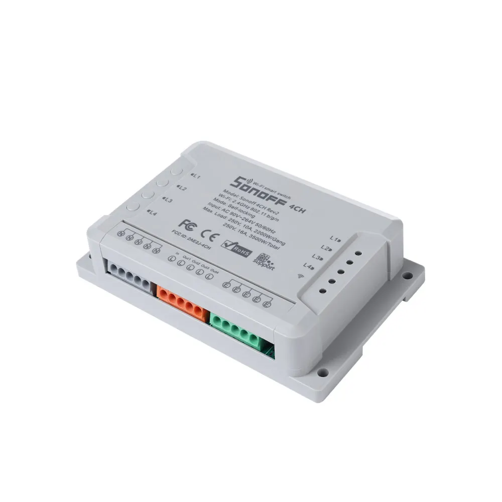 Заводской смарт переключатель Sonoff 4CH R2 с Wi Fi универсальный 4 канальный