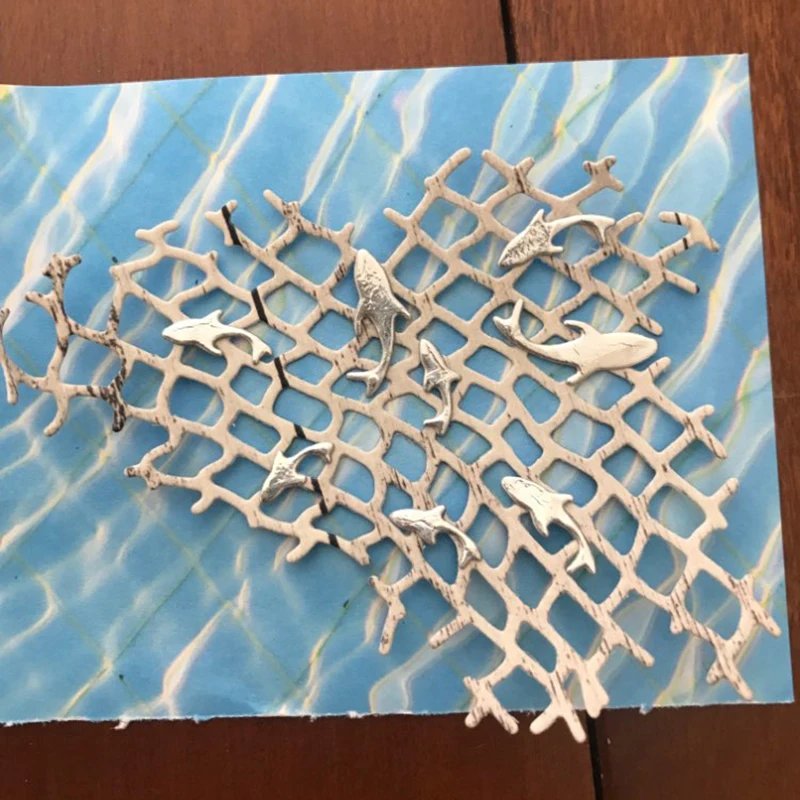 

Fishing Net Scrapbooking Metal Cutting Dies New 2019 Fish Net Stencils for DIY Album Paper Card Decorative Crafts Die cuts