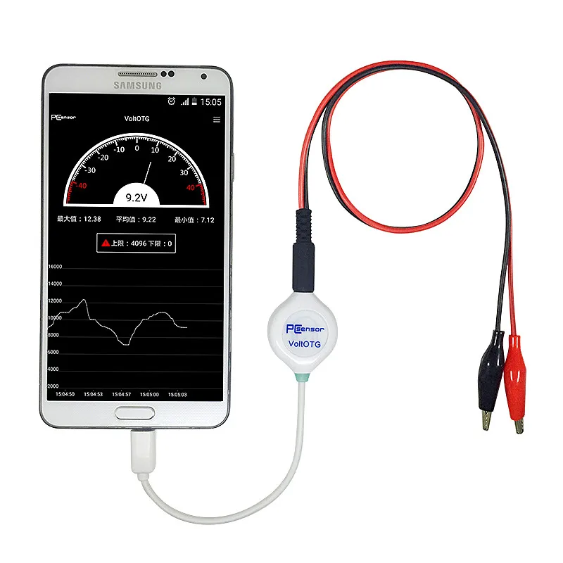 

USB Voltage Meter OTG Interface Android Phone USB Tester Voltmeter -40~ 40V DC Data Save File Function Voltmeter