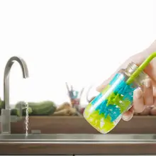 Щетка для детской бутылочки 360 Вращение хвоща кремний детского молока щетка для бутылочки для кормления соска очистки скребок для бокалов мытья кистей