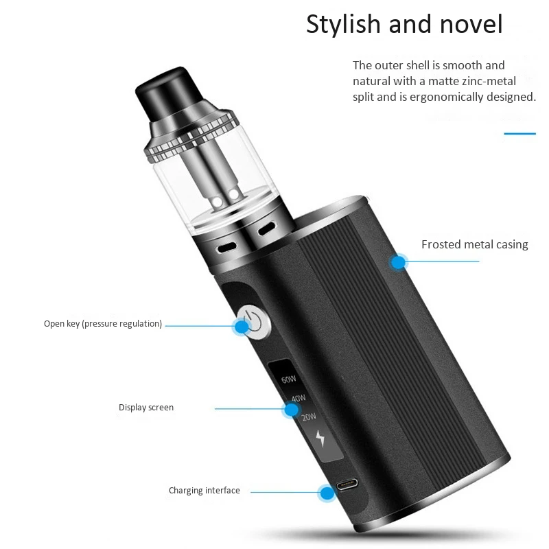 Electronic Cigarette Mods Kit Built-In 1500Mah 60W Kit E-Cigarettes 2.0Ml Atomizer Hookah Vape Pen Kit Electronic Cigarette Mods Kit Built-In 1500Mah 60W Kit E-Cigarettes 2.0Ml Atomizer Hookah Vape Pen Kit