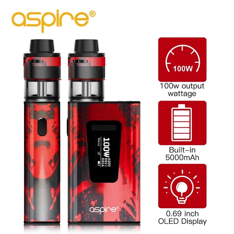 

Aspire Typhon Revvo Vape kit Electronic Cigarette Built-in 5000mAh Battery 100W 3.6ml/2ml Revvo Vape Tank Vaporizer Starter kit