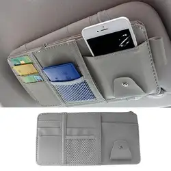 Универсальный автомобиль козырек от солнца Органайзер сумка для хранения PU кожаный чехол для карт держатель для очков автомобильный