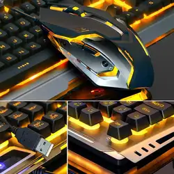 Новая Механическая английская клавиатура мышь наборы панель из алюминиевого сплава эргономичная светящаяся игровая Проводная клавиатура