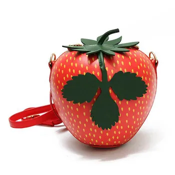 

Personalized strawberry shape casual women's handbag shoulder bag cute purse women's crossbody messenger bag