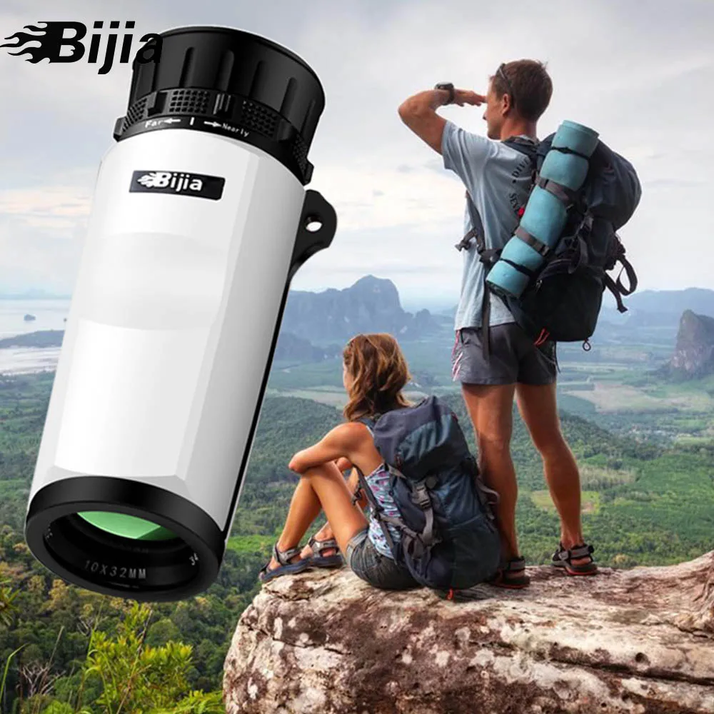 BIJIA 10x32 HD ناظور أحادي العين للرؤية الليلية سقف BAK4 بريزم أحادي 378FT/1000YDS الصيد تلسكوب لمشاهدة الطيور تسلق الجبال BIJIA 10x32 HD ناظور أحادي العين للرؤية الليلية سقف BAK4 بريزم أحادي 378FT/1000YDS الصيد تلسكوب لمشاهدة الطيور تسلق الجبال