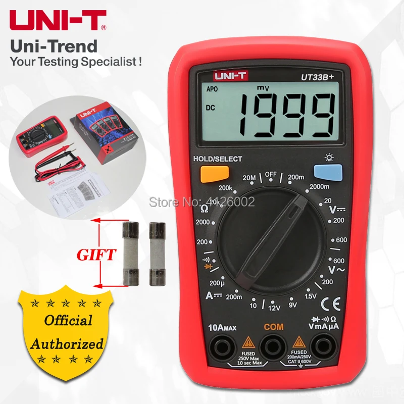 UNI T UT33A UT33B UT33C UT33D Palm Size Multimeter Resistance Capacitance Temperature NCV Test Backlight