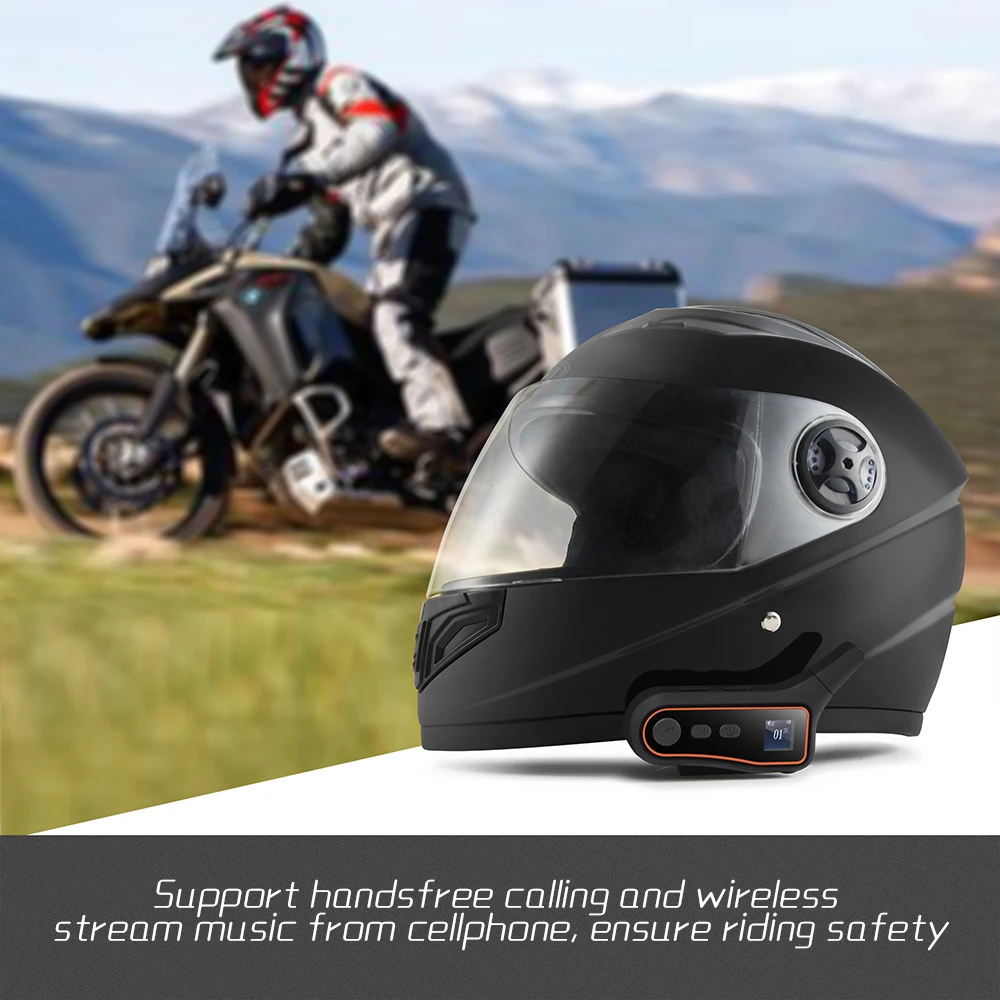 

Motorcycle Helmet BT Intercom Interphone 3000m Communication System for Riding Skiing Hiking Accessories