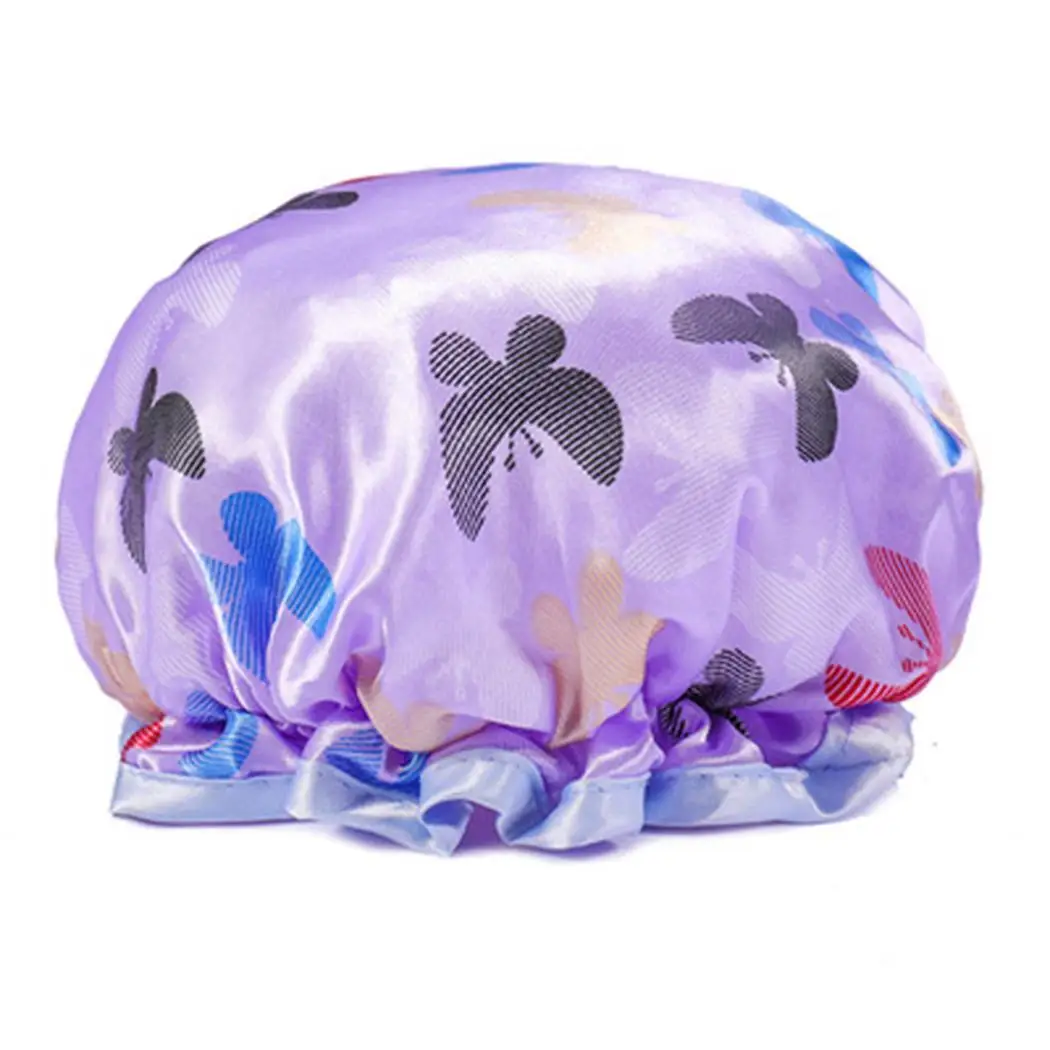 Durable Waterproof Anti dust Stretch Shower Cap Home Print, Solid