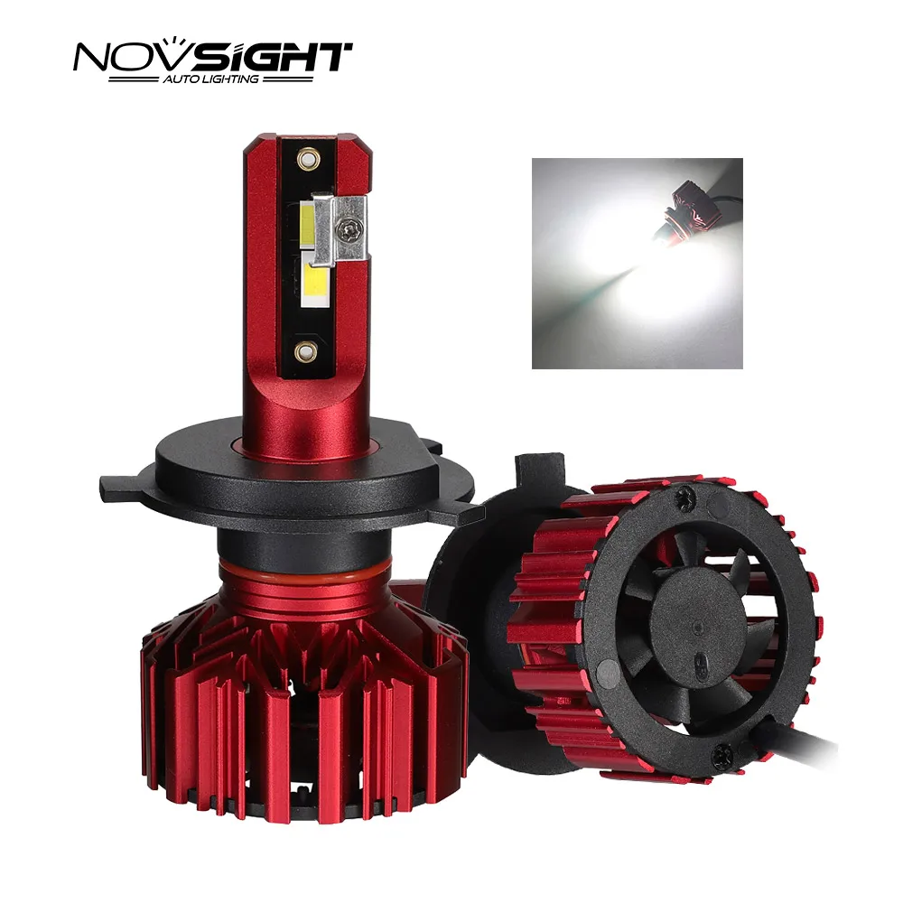 Суперяркие светодиодные лампы NOVSIGHT 2 шт. h4 h7 12 В 24 6500k 12000 лм более длинное