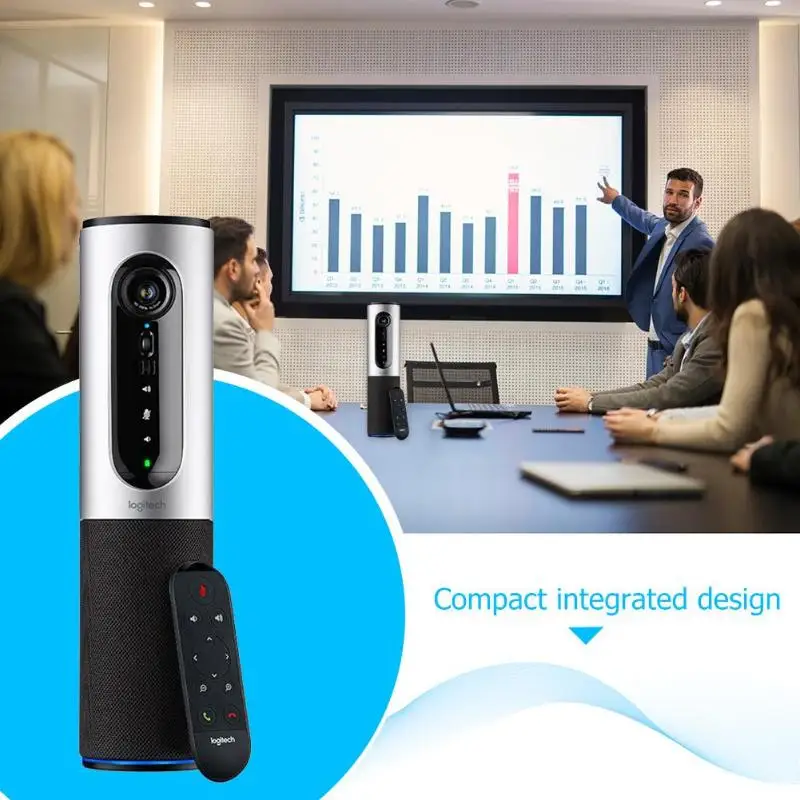 

Logitech Video Speakerphone Conference Webcam Connect Full HD 1080P 30FPS USB Wired Webcams With Remote Control